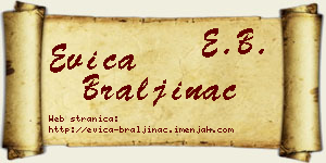 Evica Braljinac vizit kartica